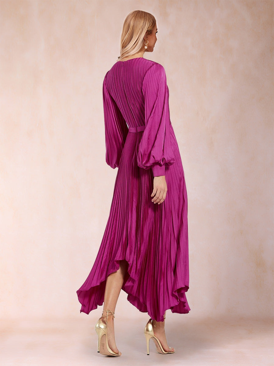 A-Linie/Princess-Linie U-Ausschnitt Knöchellang Kleider für die Brautmutter mit Falten und Gürtel