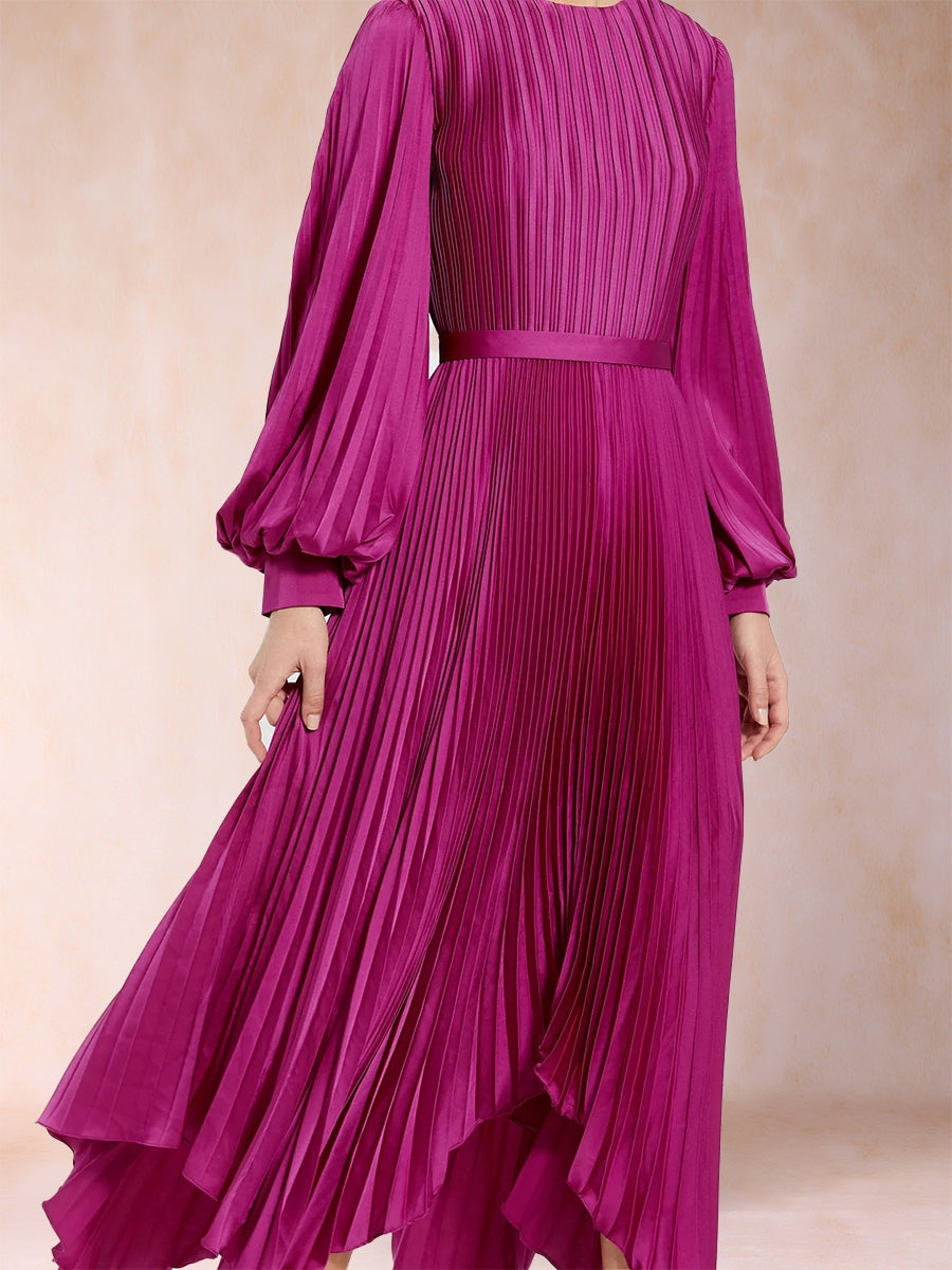 A-Linie/Princess-Linie U-Ausschnitt Knöchellang Kleider für die Brautmutter mit Falten und Gürtel