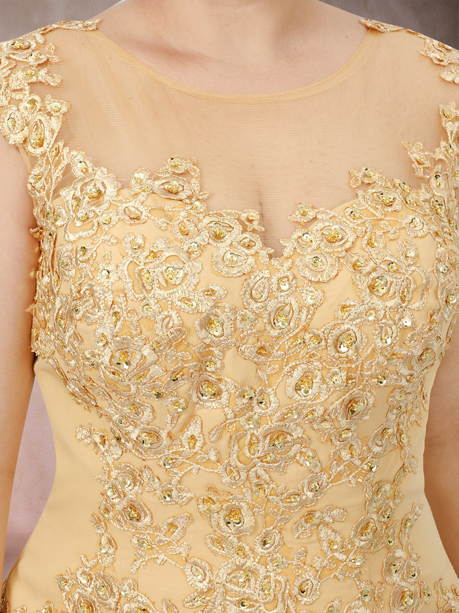 A-Linie/Princess-Linie U-Ausschnitt Ärmellos Große Größen Kleider für die Brautmutter mit Applikationen