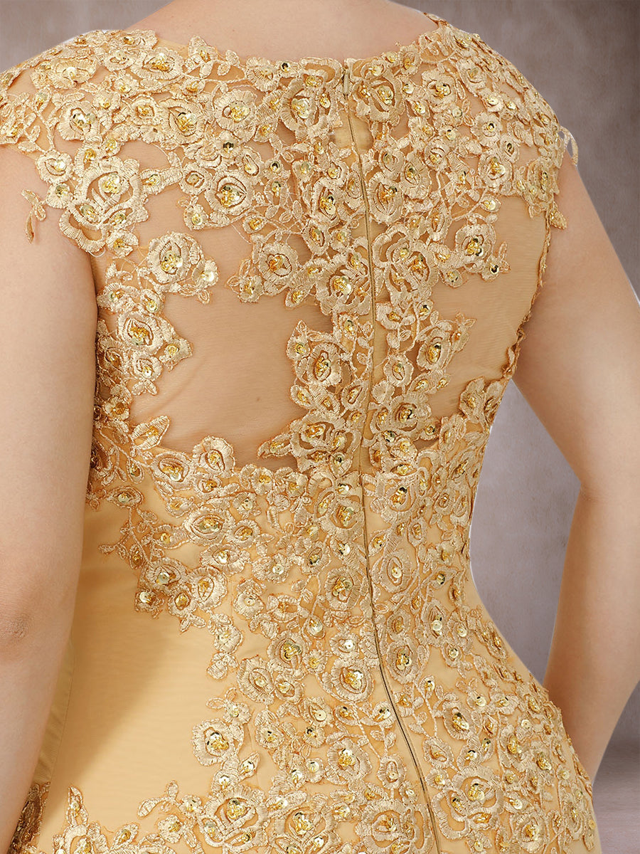 A-Linie/Princess-Linie U-Ausschnitt Ärmellos Große Größen Kleider für die Brautmutter mit Applikationen