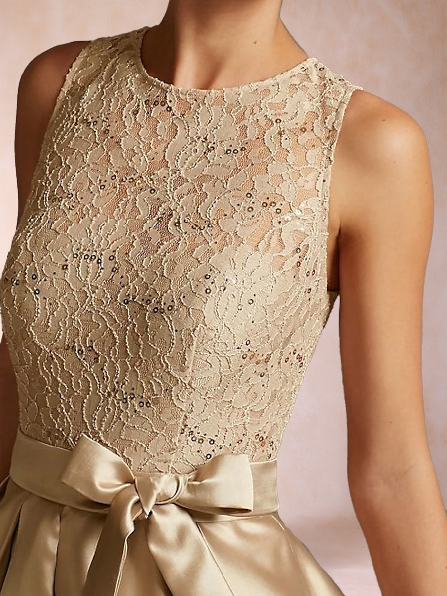 A-Linie/Princess-Linie U-Ausschnitt Ärmellos Kleider für die Brautmutter mit Applikationen