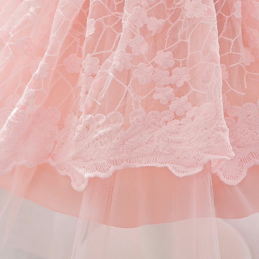 A-Linie/Princess-Linie U-Ausschnitt Puffärmel Blumenmädchenkleider mit Applikationen