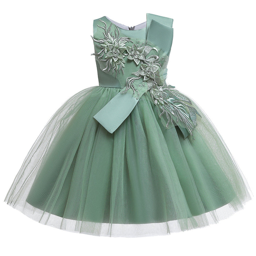Prinzessin Ballkleid U-Ausschnitt Blumenmädchenkleider mit Applikationen