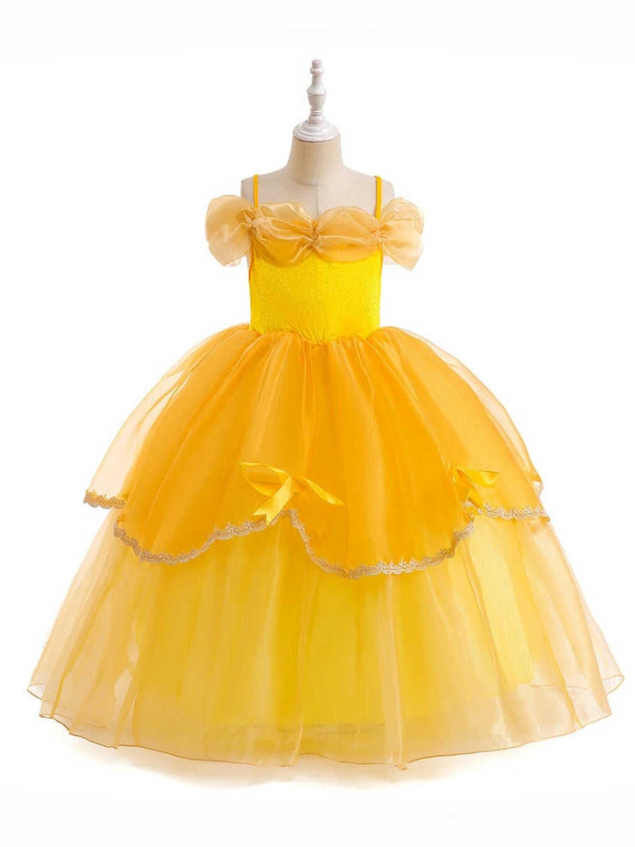 Prinzessin Ballkleid Kalte Schulter Stufen Weihnachtskleider für Mädchen