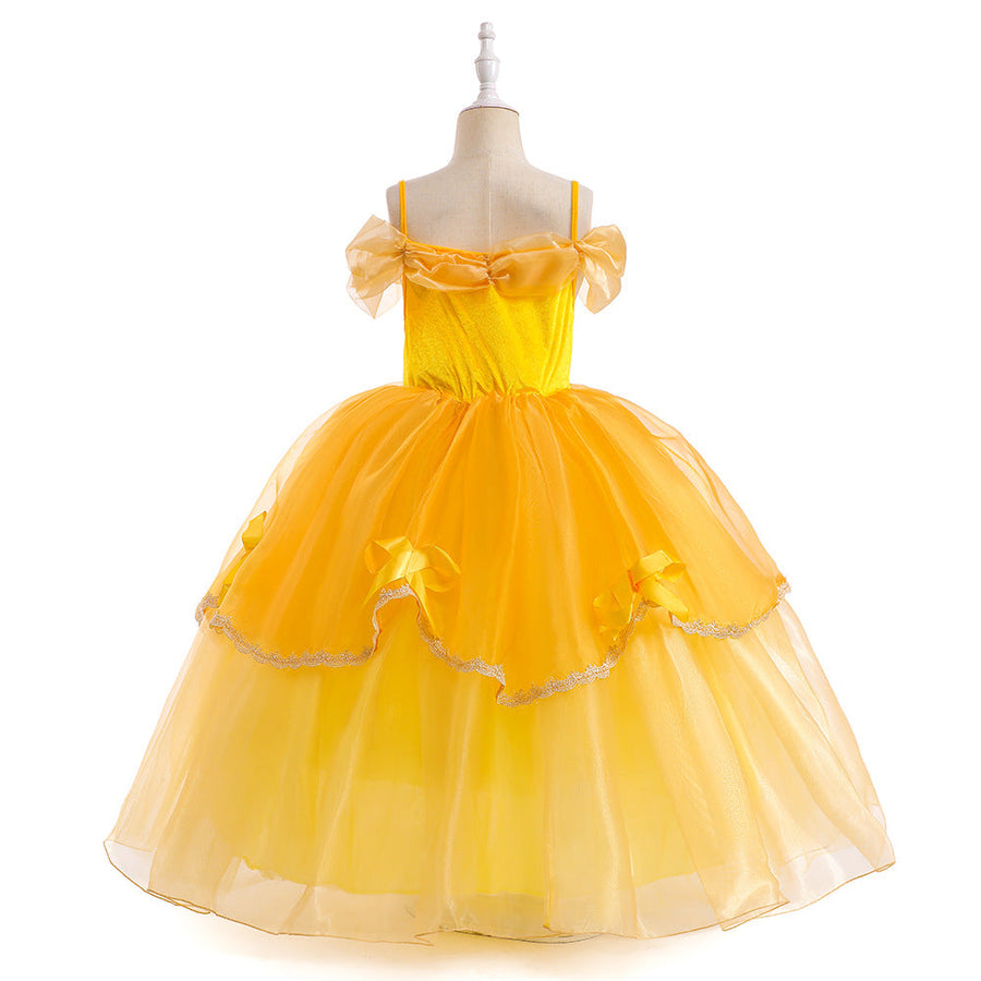 Prinzessin Ballkleid Kalte Schulter Stufen Weihnachtskleider für Mädchen