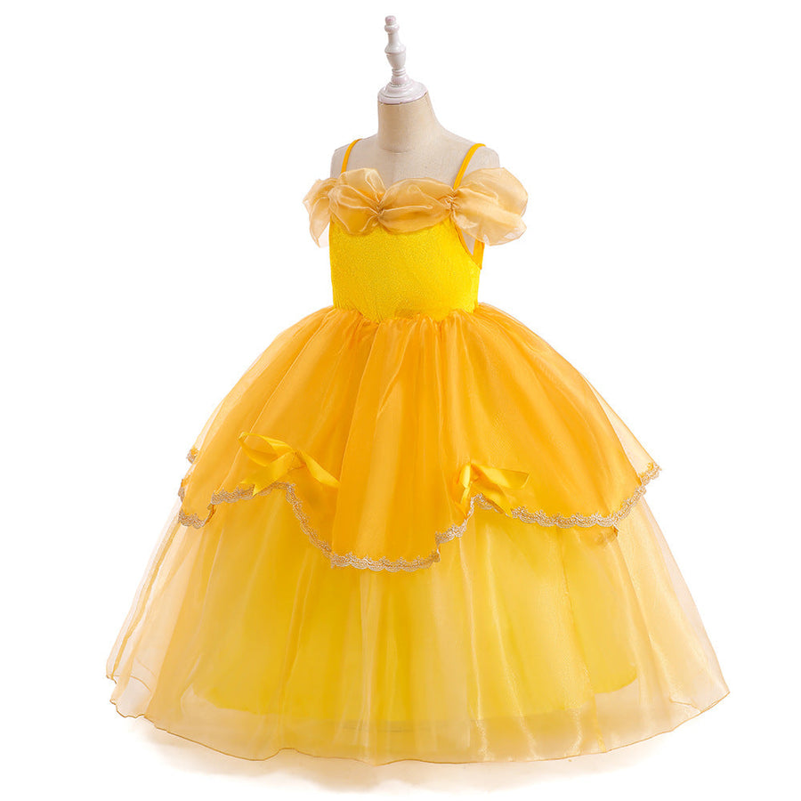 Prinzessin Ballkleid Kalte Schulter Stufen Weihnachtskleider für Mädchen