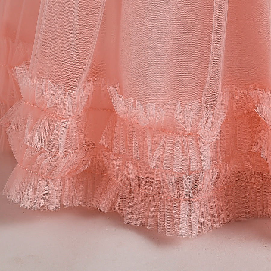 Ballkleid U-Ausschnitt Ärmellose Blumenmädchenkleider mit Applikationen