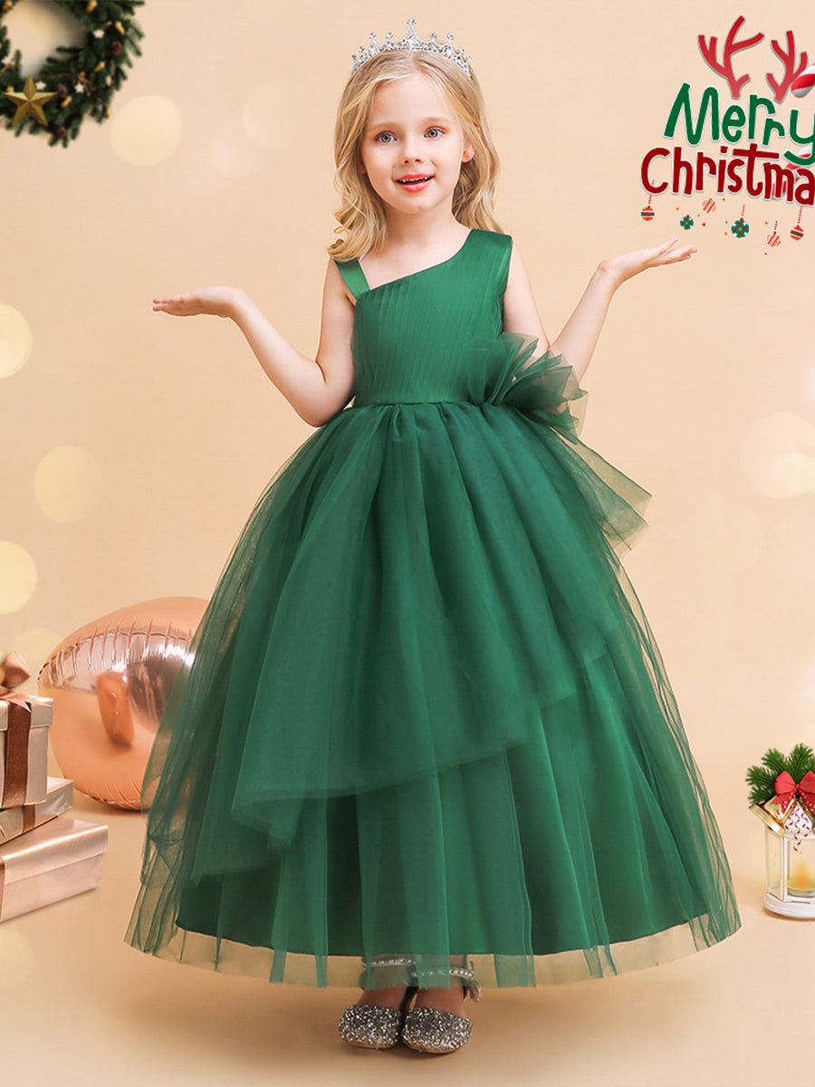 A-Linie/Princess-Linie Asymmetrische Ärmellose Weihnachtskleider für Mädchen