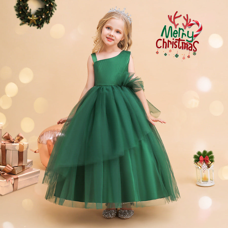 A-Linie/Princess-Linie Asymmetrische Ärmellose Weihnachtskleider für Mädchen