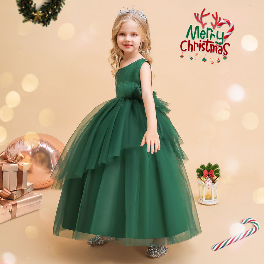 A-Linie/Princess-Linie Asymmetrische Ärmellose Weihnachtskleider für Mädchen