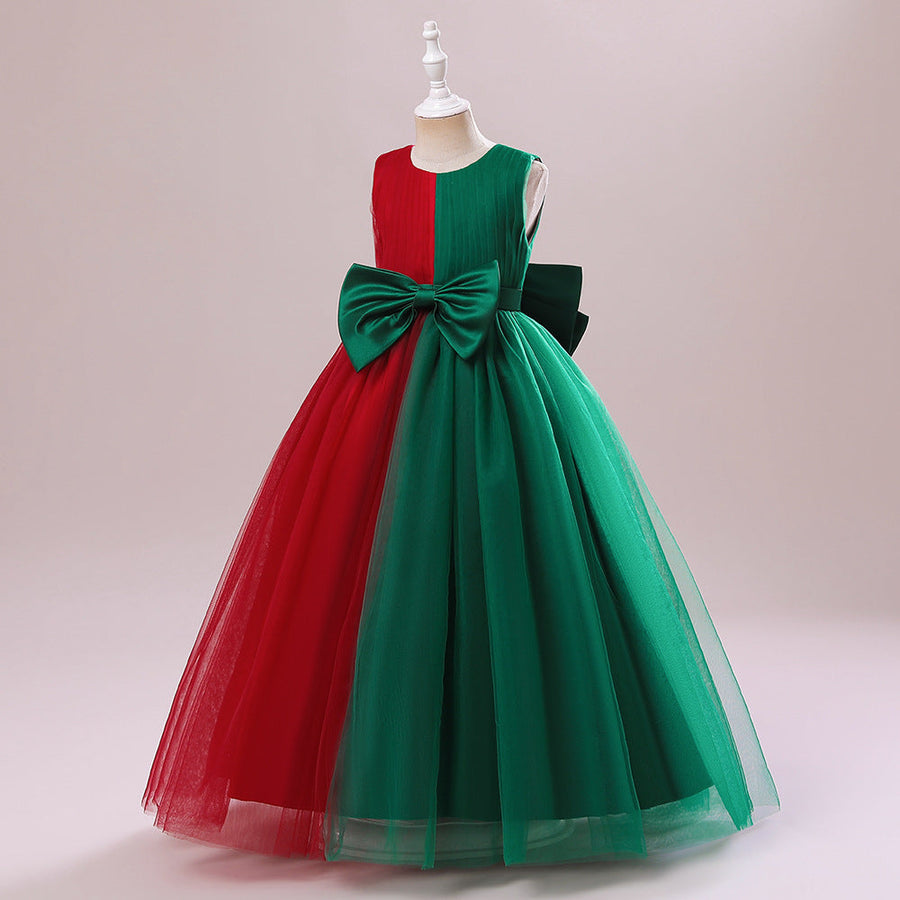 A-Linie/Princess-Linie U-Ausschnitt Ärmellos Weihnachtskleider für Mädchen