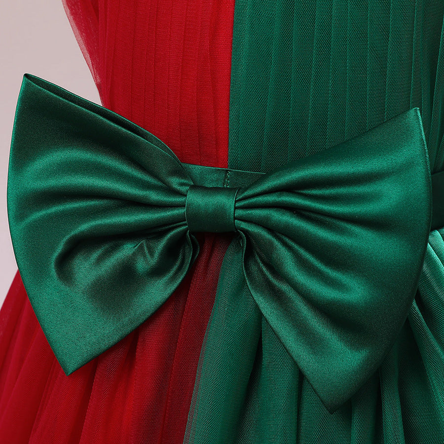 A-Linie/Princess-Linie U-Ausschnitt Ärmellos Weihnachtskleider für Mädchen