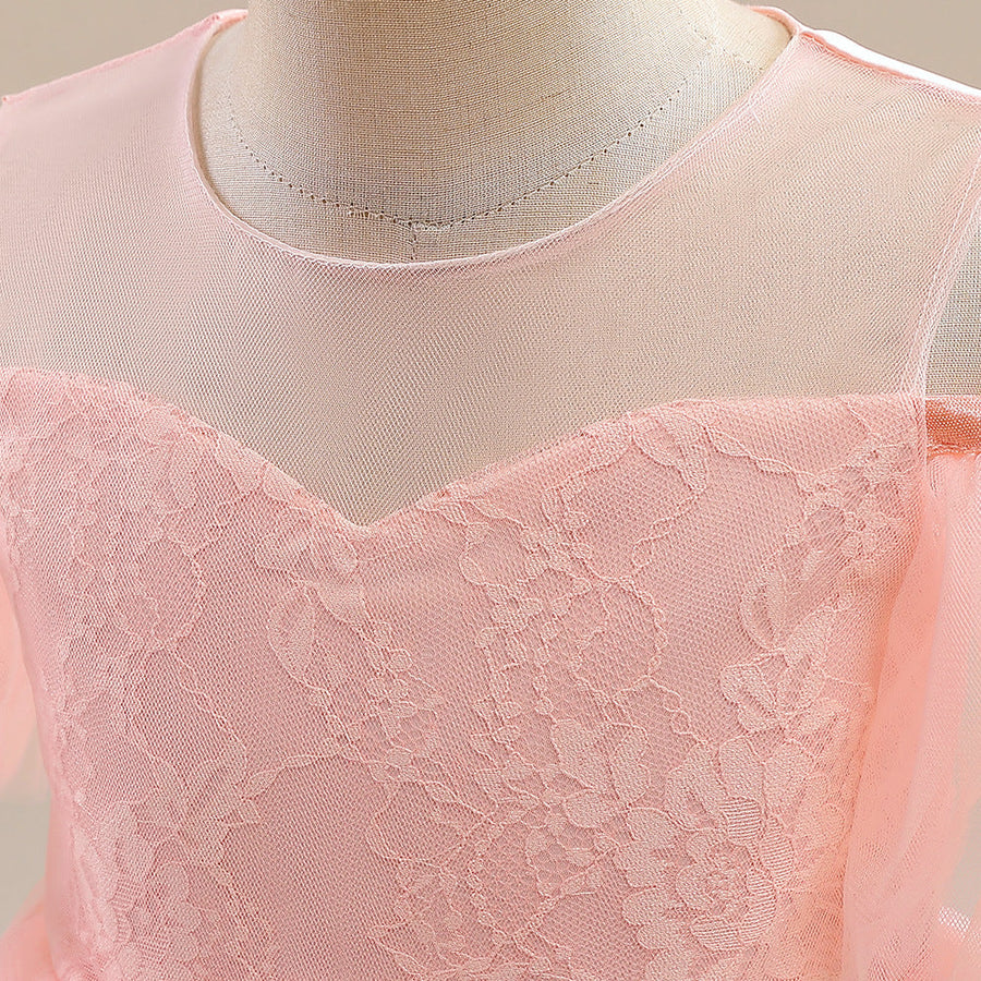 Ballkleid Kalte Schulter Kurze Ärmel Blumenmädchenkleider mit Applikationen