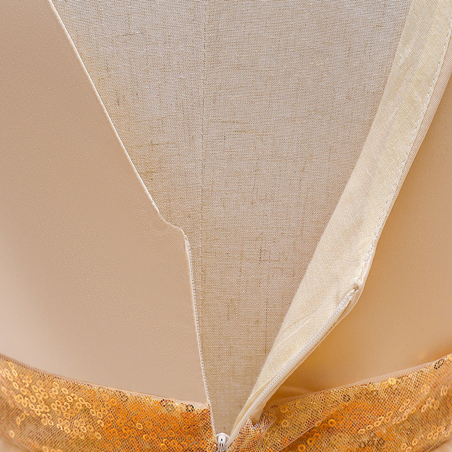 Duchesse-Linie U-Ausschnitt Ärmellos Blumenmädchenkleider mit Perlen