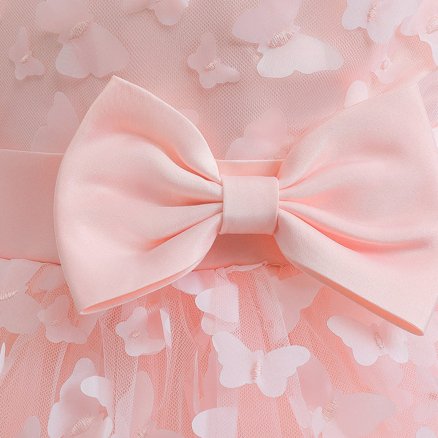 Ballkleid U-Ausschnitt Ärmellose Blumenmädchenkleider mit einfarbigen Blumen