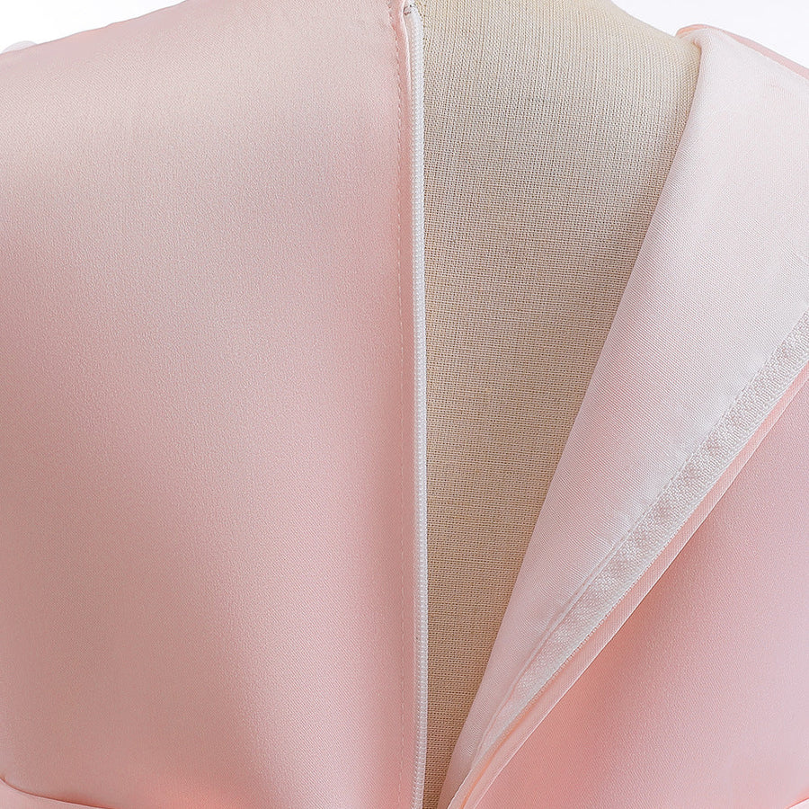 Ballkleid U-Ausschnitt Ärmellose Blumenmädchenkleider mit einfarbigen Blumen