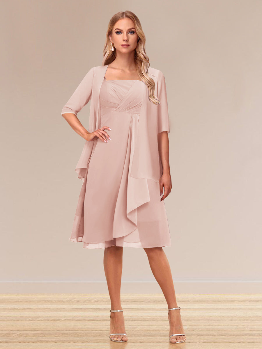 A-Linie/Princess-Linie Halbarm Formelle Abendkleider mit Rüschen und Jacke