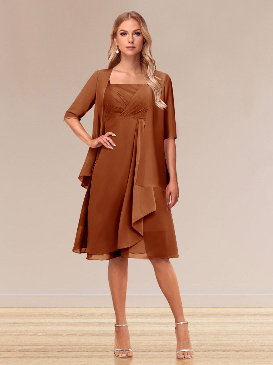 A-Linie/Princess-Linie Halbarm Formelle Abendkleider mit Rüschen und Jacke