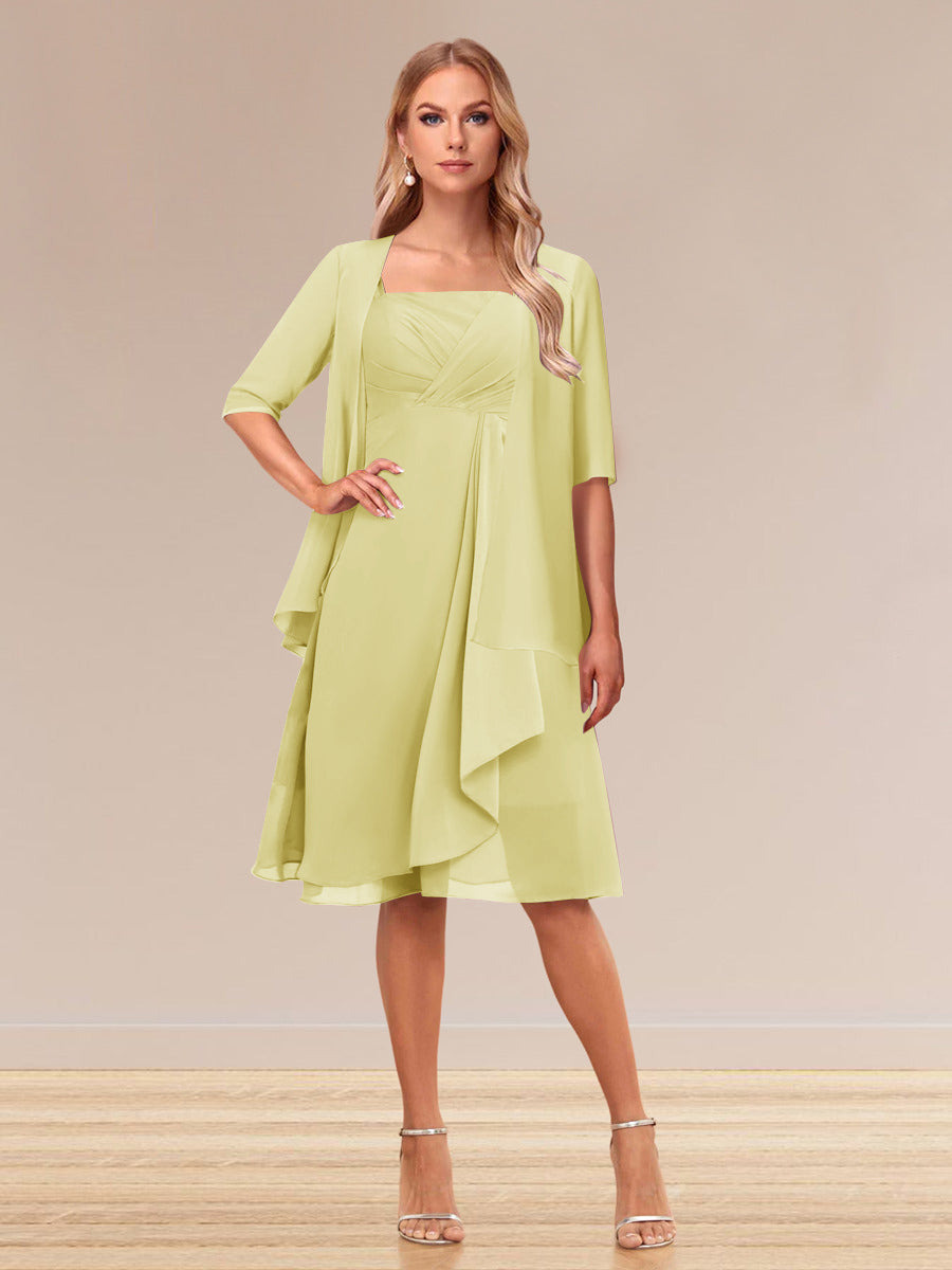 A-Linie/Princess-Linie Halbarm Formelle Abendkleider mit Rüschen und Jacke