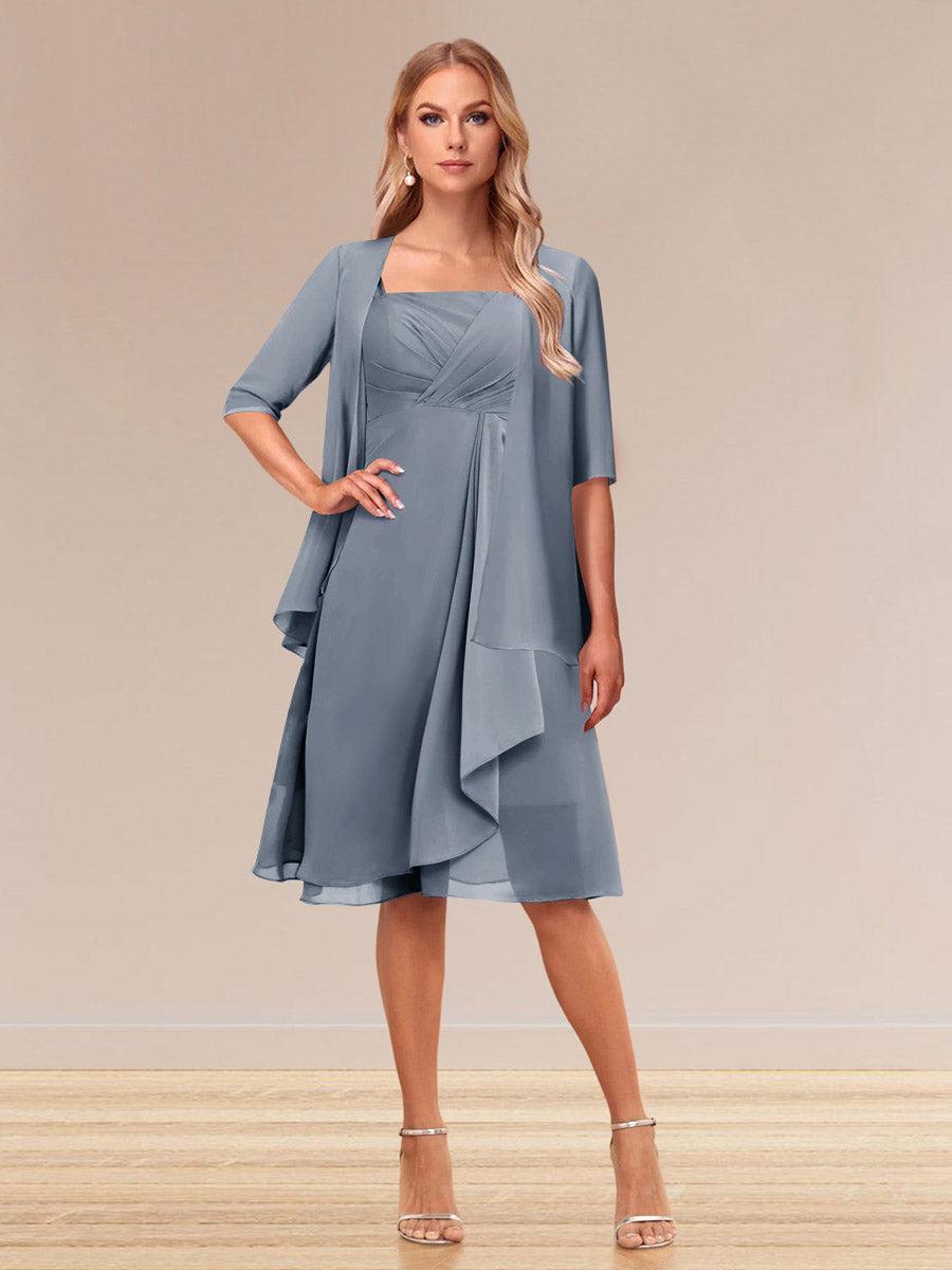 A-Linie/Princess-Linie Halbarm Formelle Abendkleider mit Rüschen und Jacke