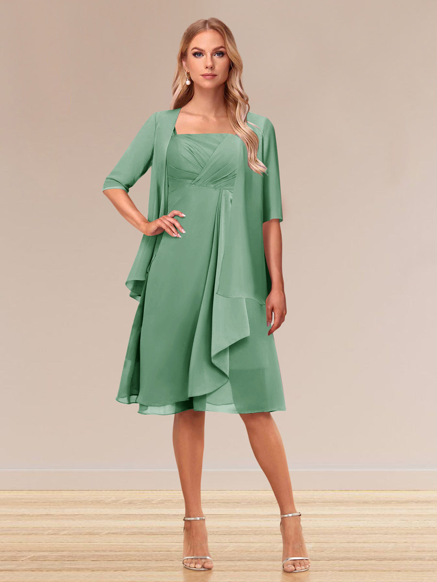 A-Linie/Princess-Linie Halbarm Formelle Abendkleider mit Rüschen und Jacke