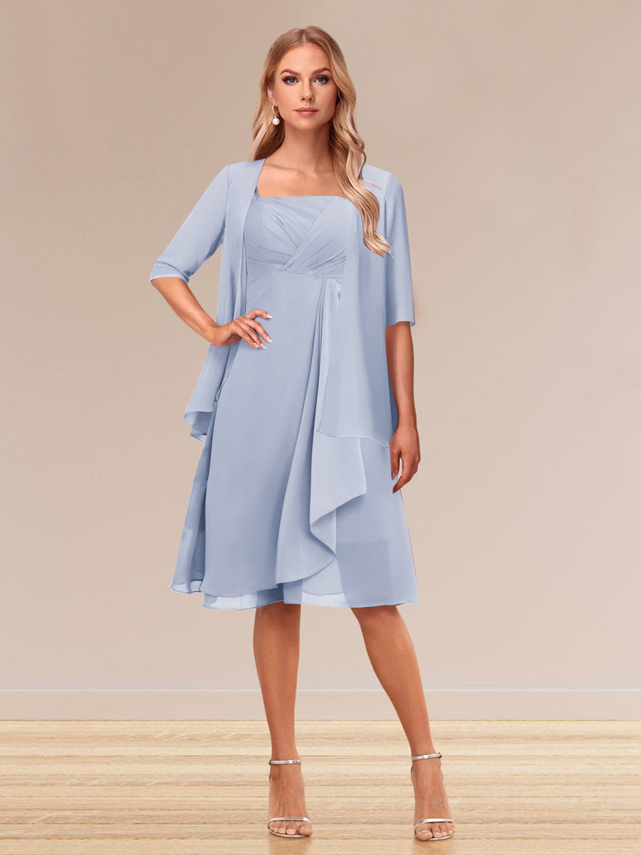 A-Linie/Princess-Linie Halbarm Formelle Abendkleider mit Rüschen und Jacke