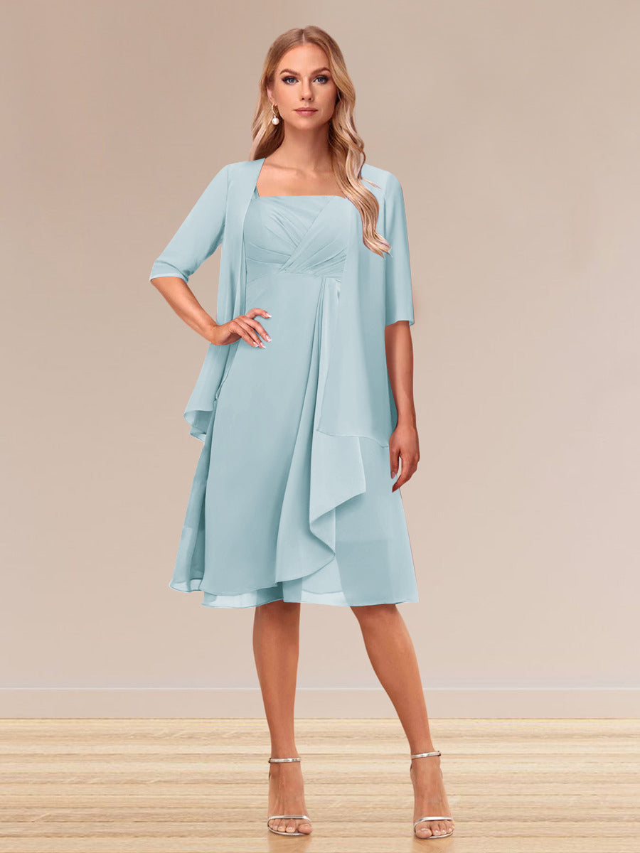 A-Linie/Princess-Linie Halbarm Formelle Abendkleider mit Rüschen und Jacke