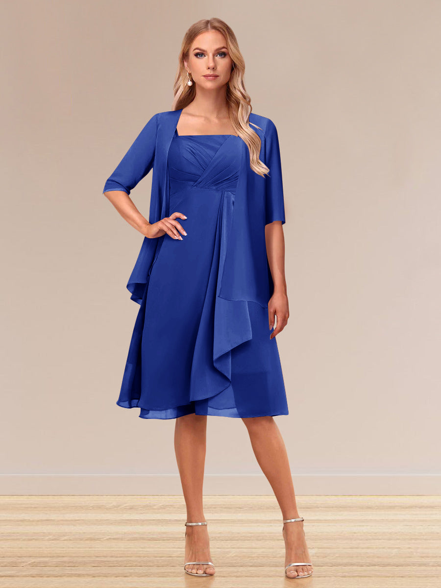 A-Linie/Princess-Linie Halbarm Formelle Abendkleider mit Rüschen und Jacke