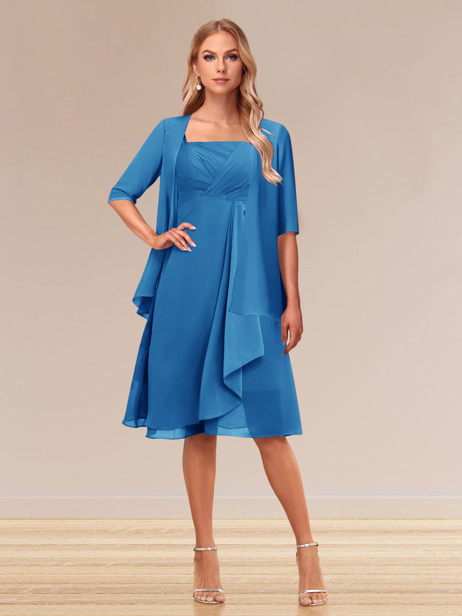 A-Linie/Princess-Linie Halbarm Formelle Abendkleider mit Rüschen und Jacke