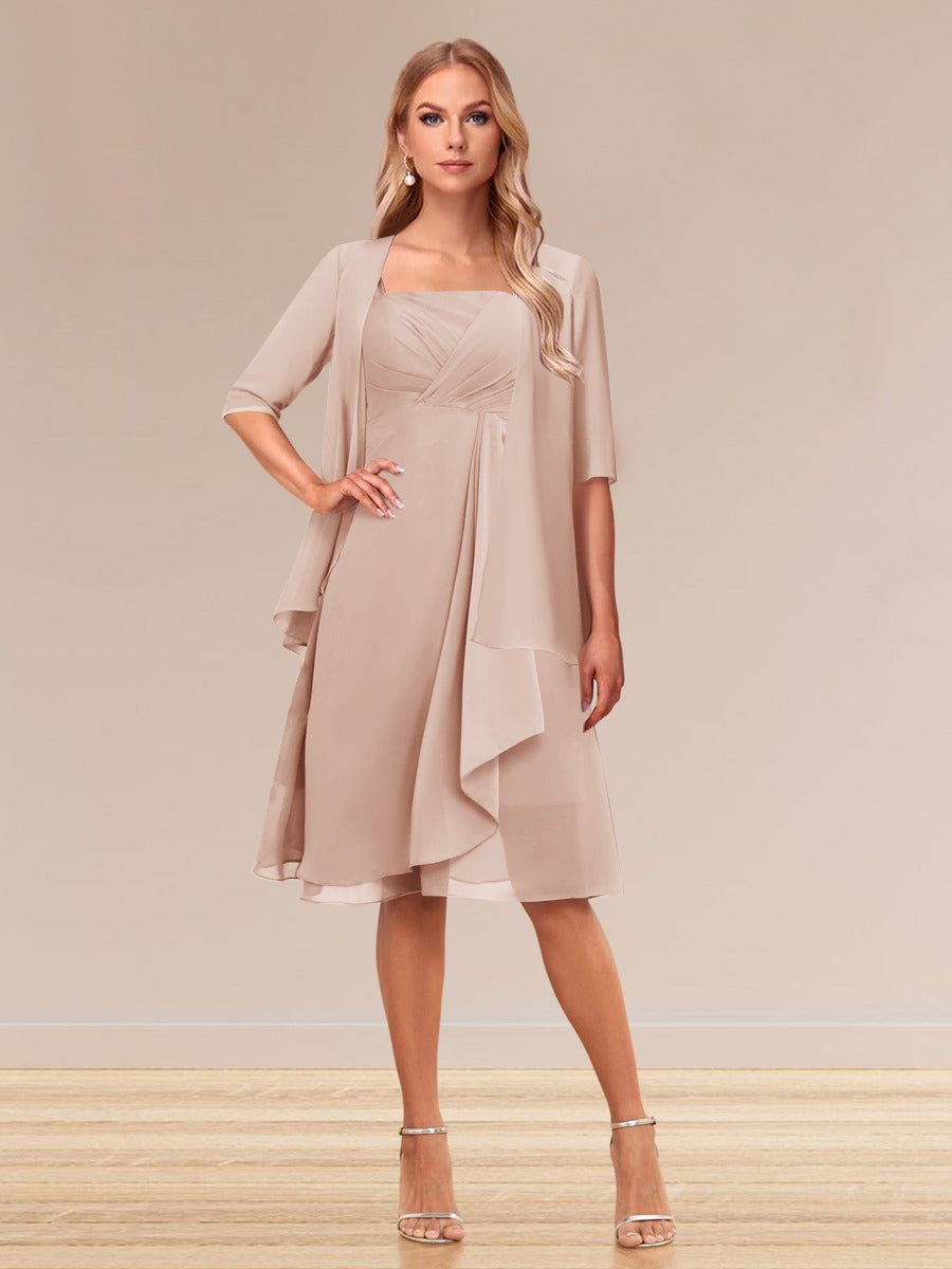 A-Linie/Princess-Linie Halbarm Formelle Abendkleider mit Rüschen und Jacke