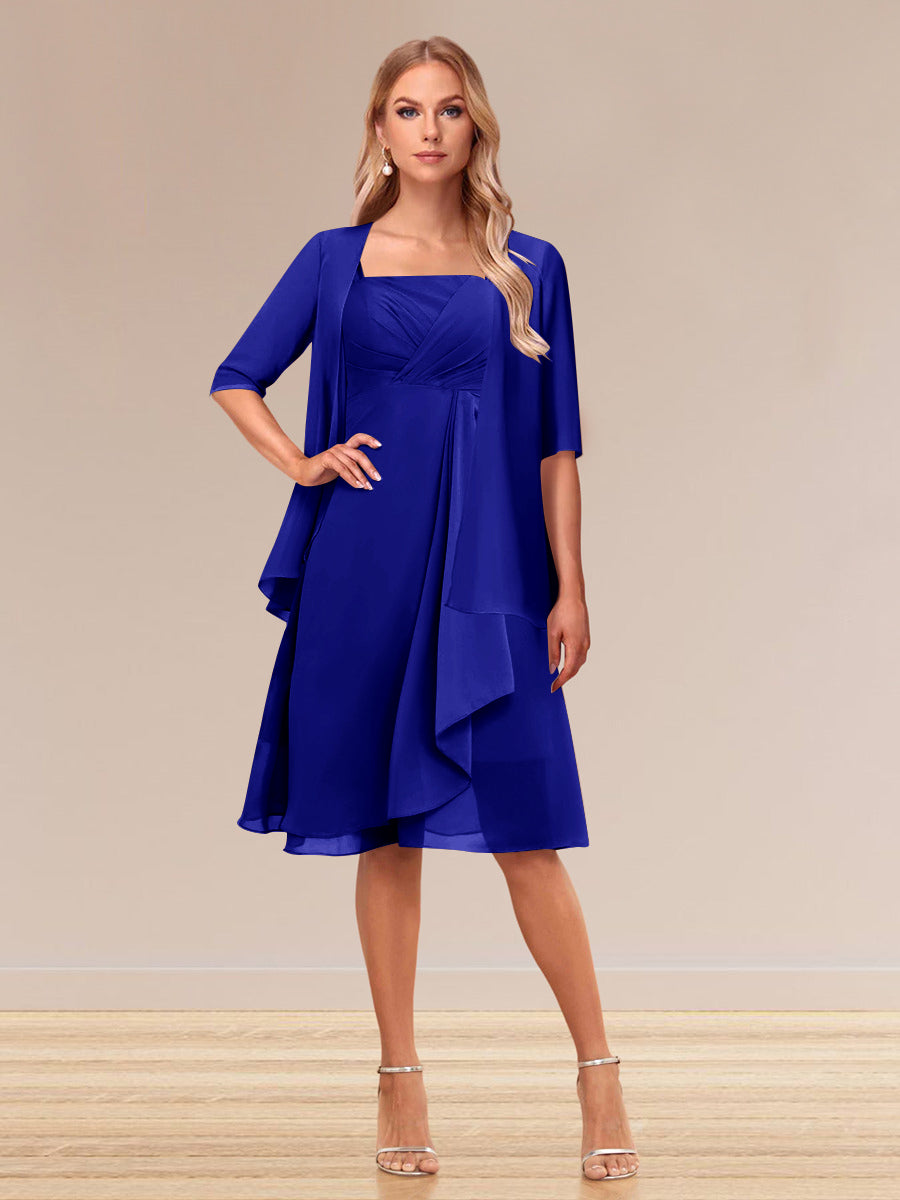 A-Linie/Princess-Linie Halbarm Formelle Abendkleider mit Rüschen und Jacke