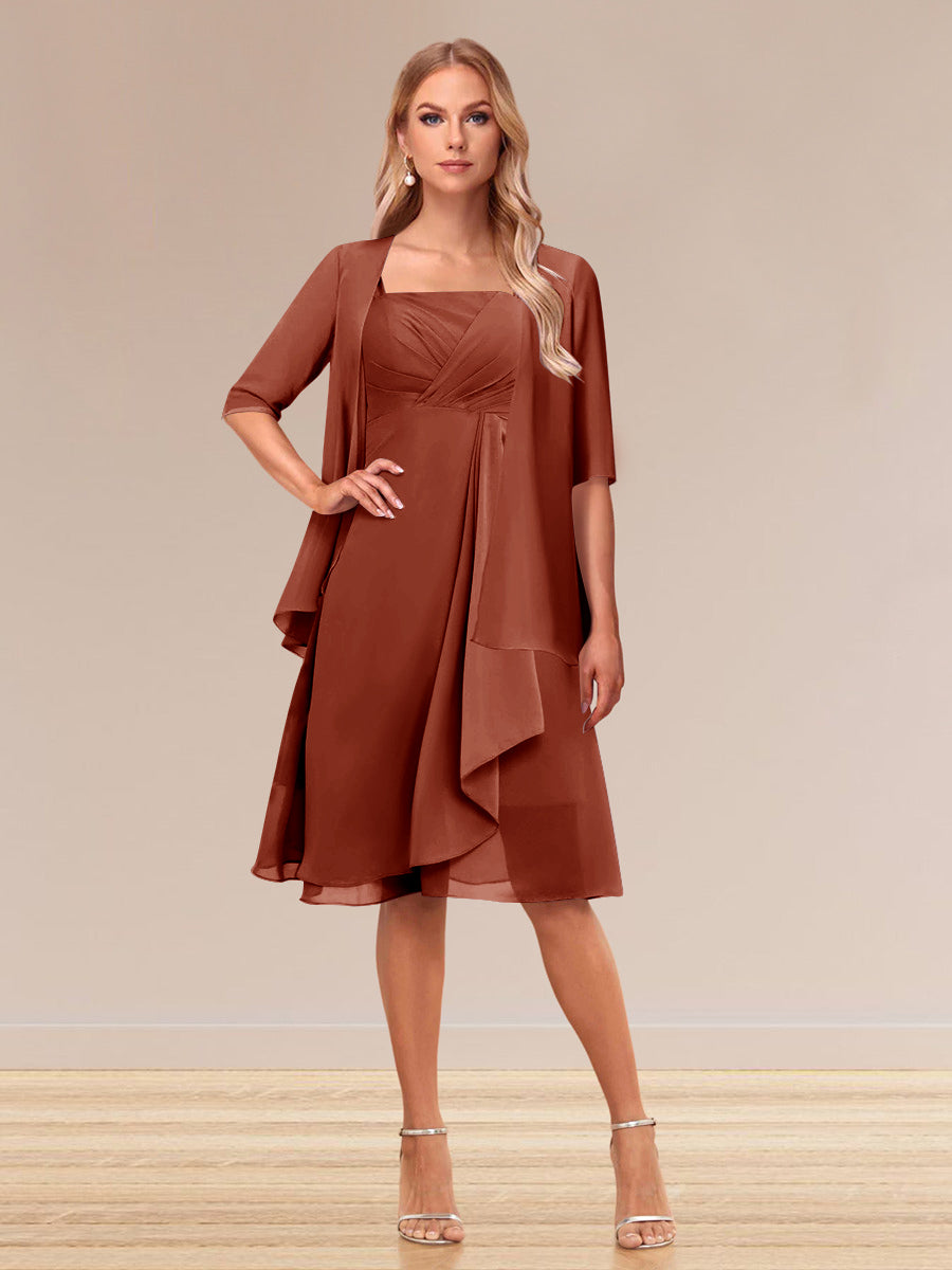 A-Linie/Princess-Linie Halbarm Formelle Abendkleider mit Rüschen und Jacke