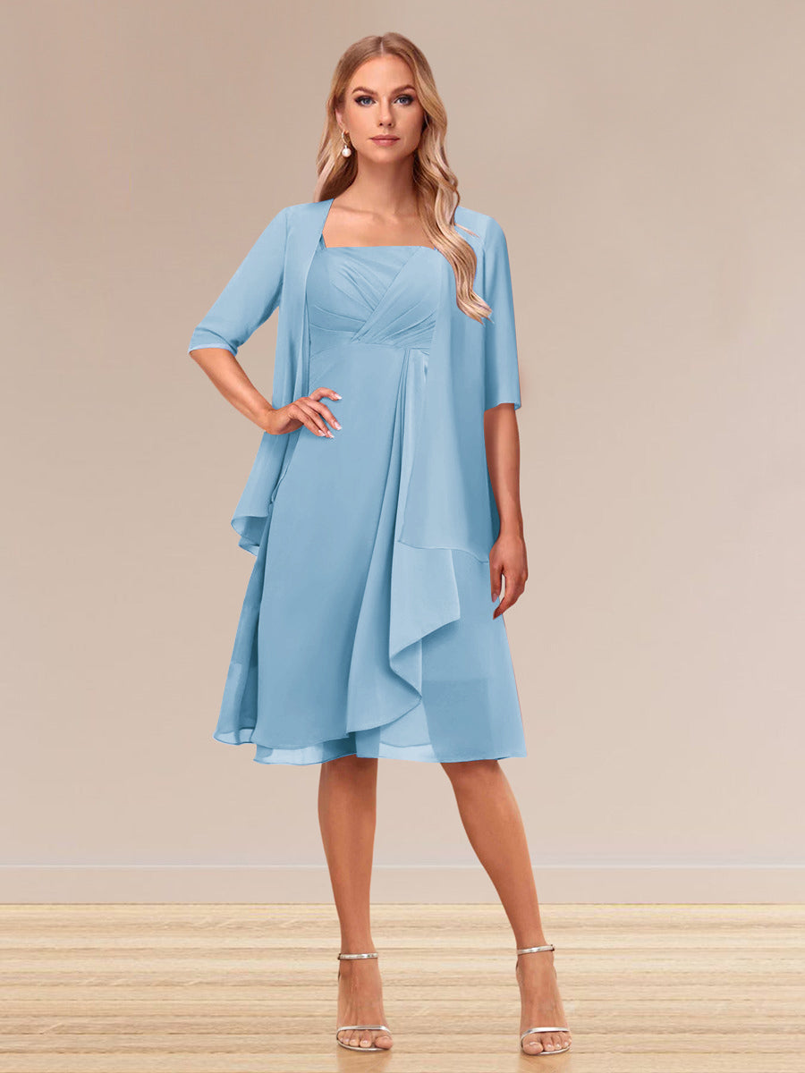 A-Linie/Princess-Linie Halbarm Formelle Abendkleider mit Rüschen und Jacke