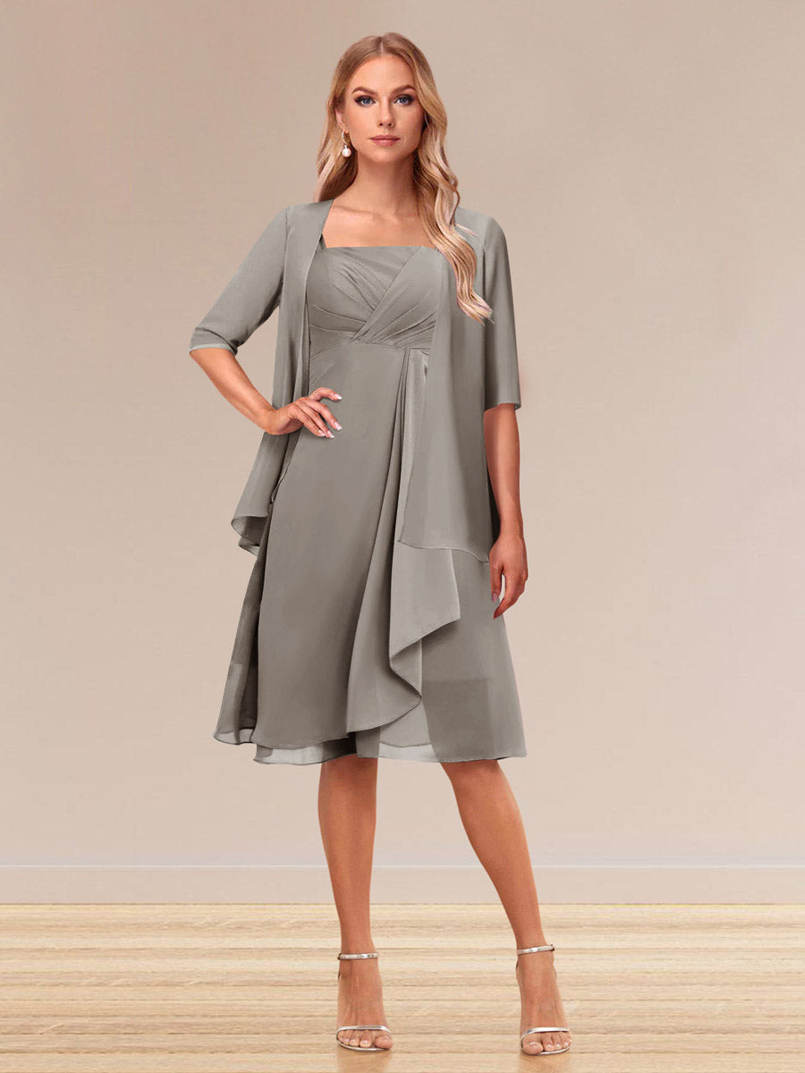 A-Linie/Princess-Linie Halbarm Formelle Abendkleider mit Rüschen und Jacke