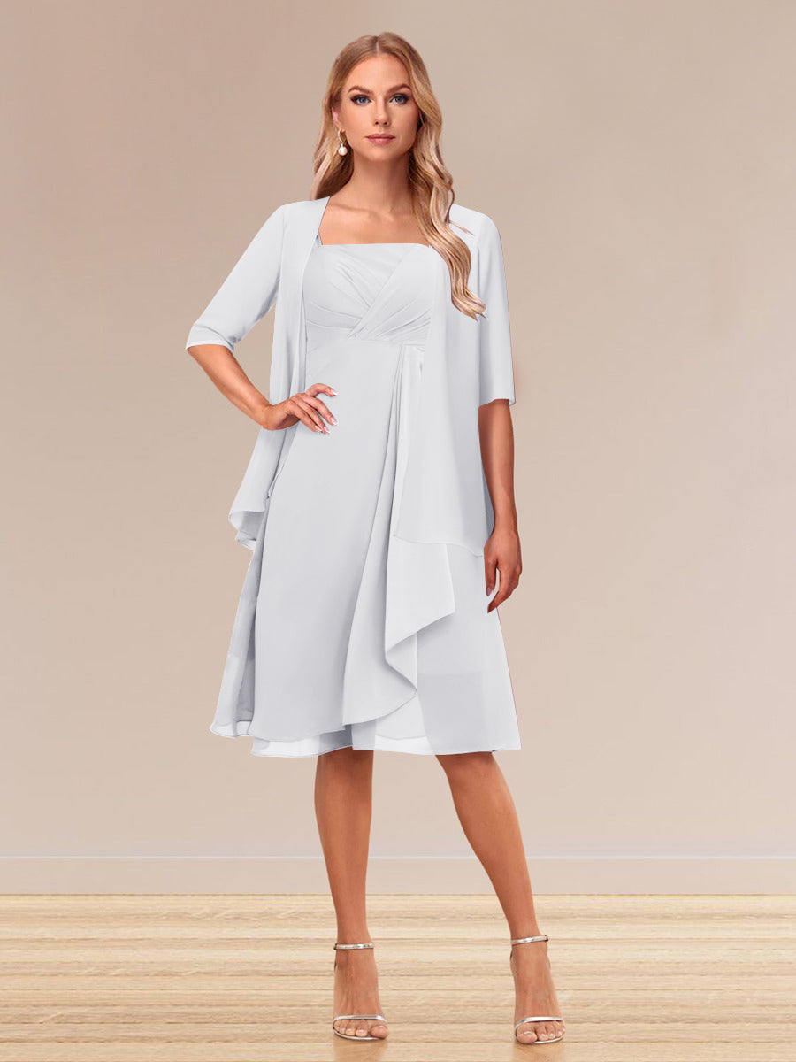 A-Linie/Princess-Linie Halbarm Formelle Abendkleider mit Rüschen und Jacke