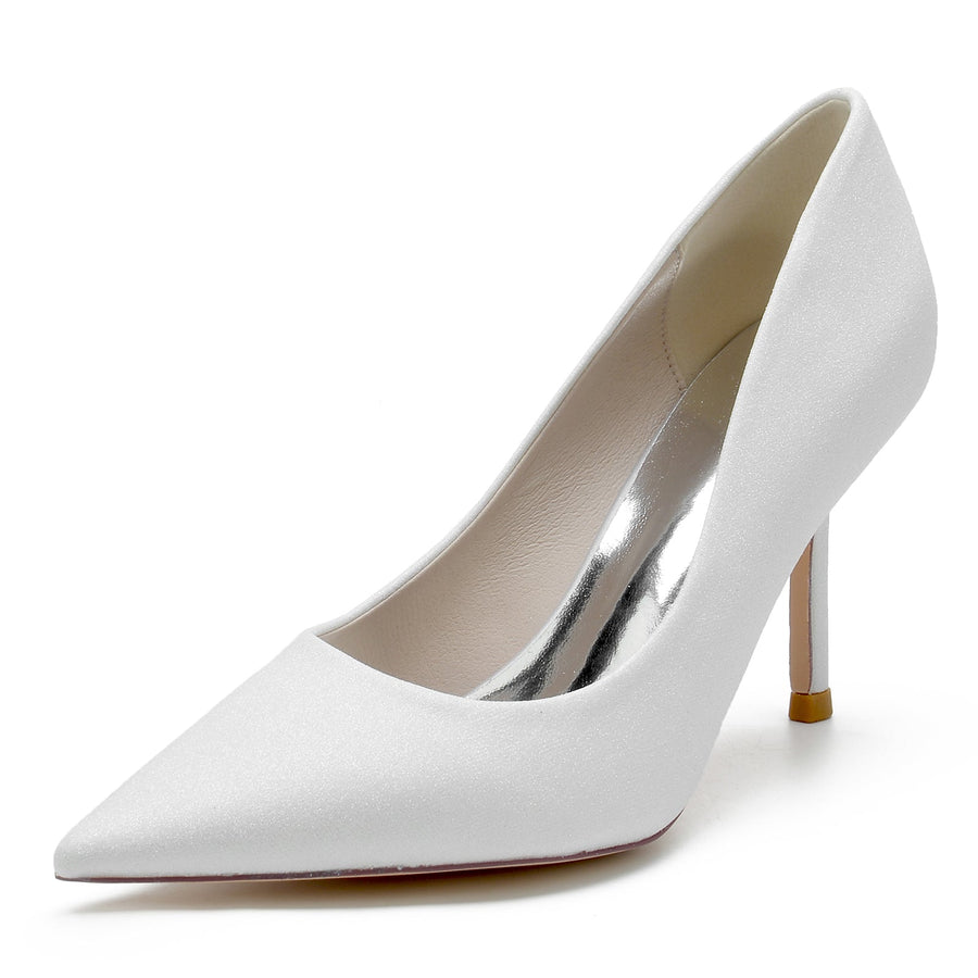 Damen Stretch Glitzer Mit Geschlossener Spitze Stiletto Absatz Partyschuhe
