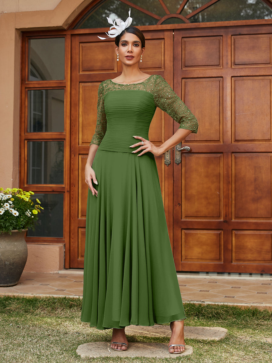 A-Linie/Prinzessin Durchsichtiger Ausschnitt Halbärmel Lange Abendkleider mit Applikationen