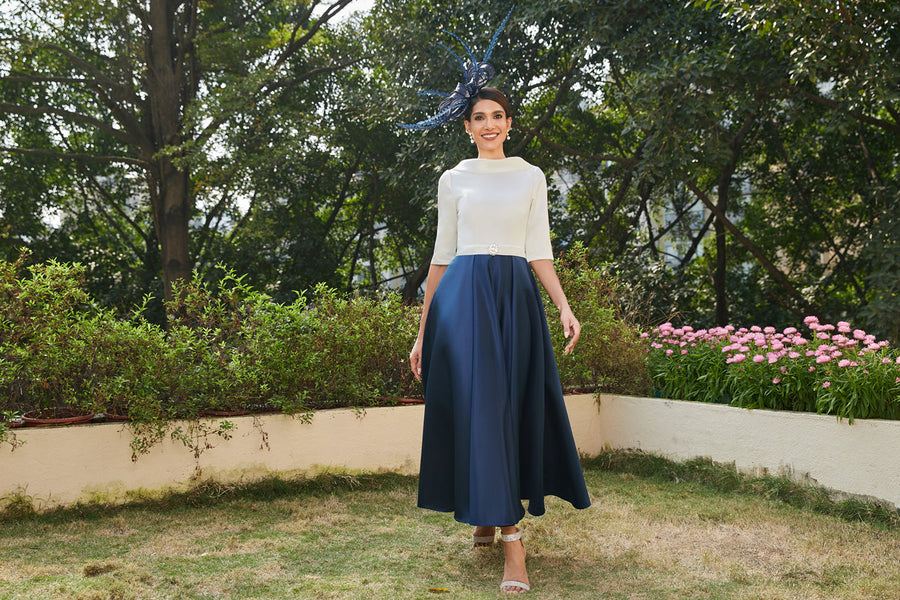 A-Linie/Prinzessin Hoher Halsausschnitt Halbärmel Lange Abendkleider mit Strasssteinen