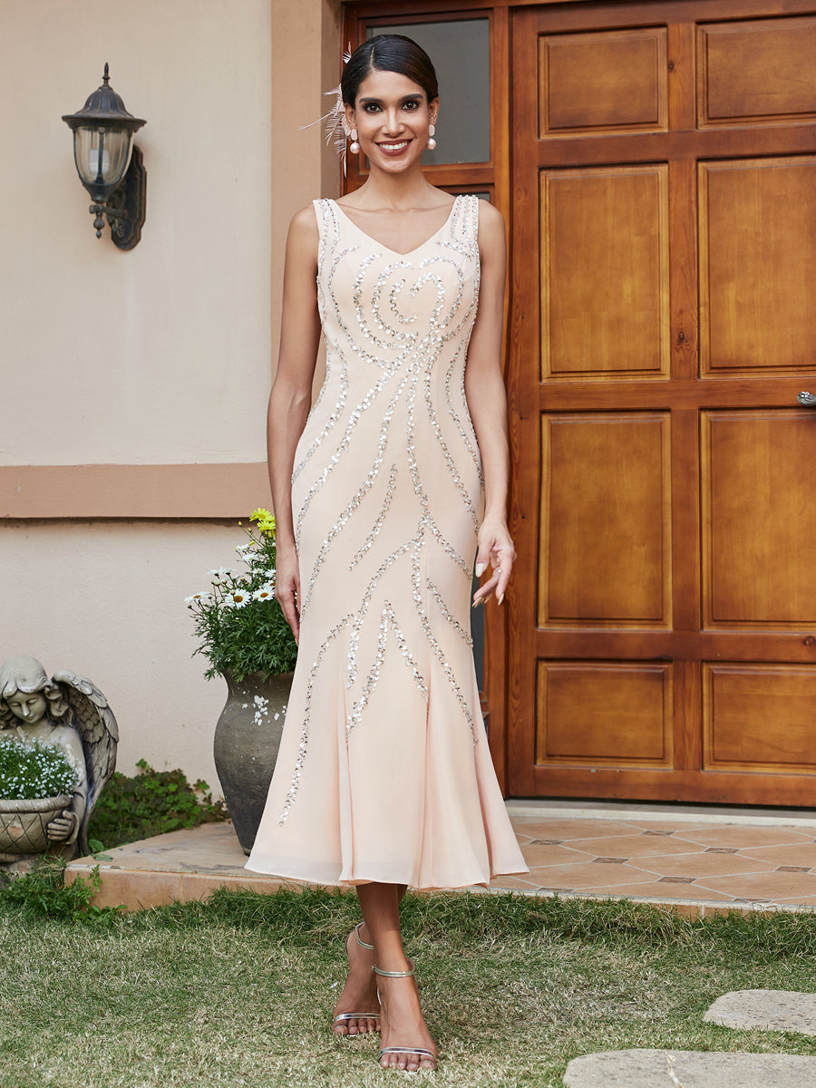 Etui/Säule V-Ausschnitt 3/4 Ärmel Lange Abendkleider mit Pailletten & Jacke