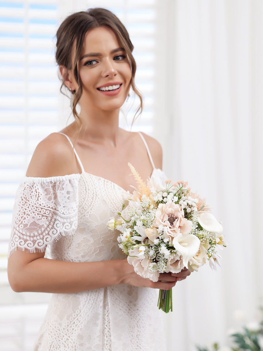 Künstliche Blumensträuße für Die Hochzeit In Perlrosa Und Elfenbein