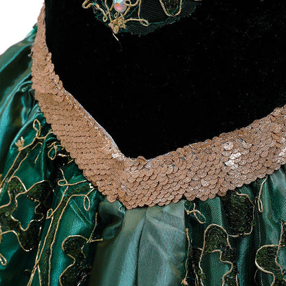 A-Linie/Princess-Linie, U-Ausschnitt, Puffärmel, Applikationen, Weihnachtskleider für Mädchen