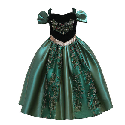 A-Linie/Princess-Linie, U-Ausschnitt, Puffärmel, Applikationen, Weihnachtskleider für Mädchen