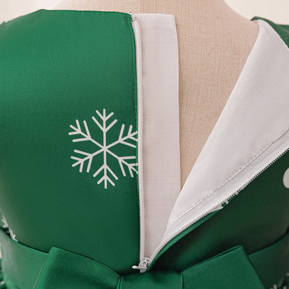 A-Linie/Princess-Linie Rundhalsausschnitt Puffärmel Plissee Weihnachtskleider für Mädchen