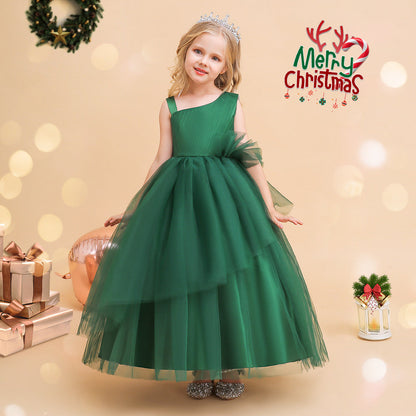 A-Linie/Princess-Linie Asymmetrische Ärmellose Weihnachtskleider für Mädchen