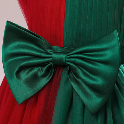 A-Linie/Princess-Linie U-Ausschnitt Ärmellos Weihnachtskleider für Mädchen