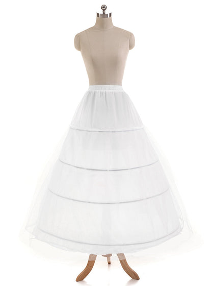 1-Stufiger Knielanger 4-Reifen-Petticoat aus Tüll für Hochzeits-Ballkleider
